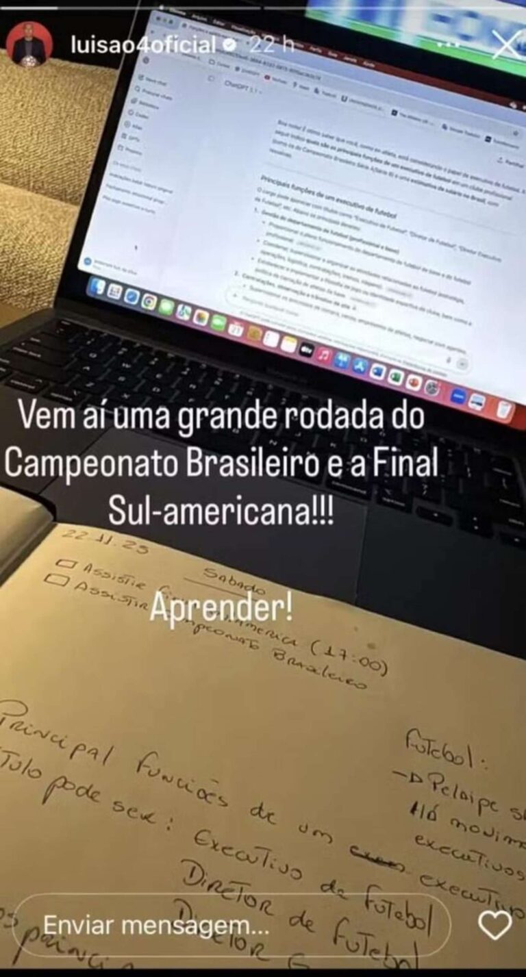 Luisão inicia estudos sobre função de diretor esportivo e salários no Brasil