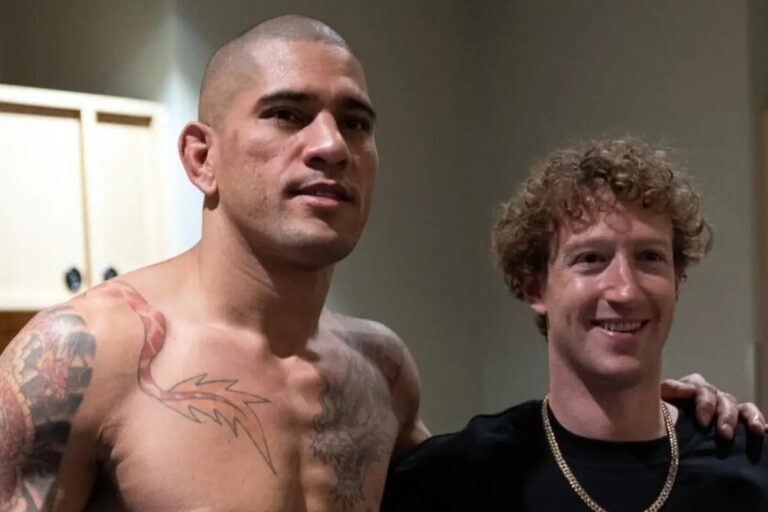 Alex Poatan treina luta agarrada com Mark Zuckerberg em vídeo