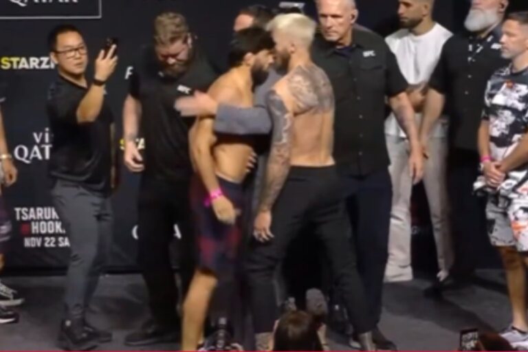 Tensão à flor da pele: Tsarukyan dá cabeçada em rival durante pesagem do UFC Catar