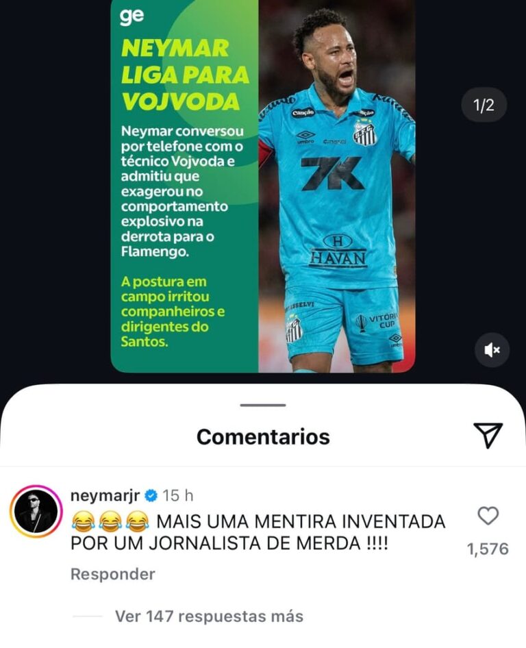 Neymar desmente ligação com Vojvoda e critica exageros no Santos