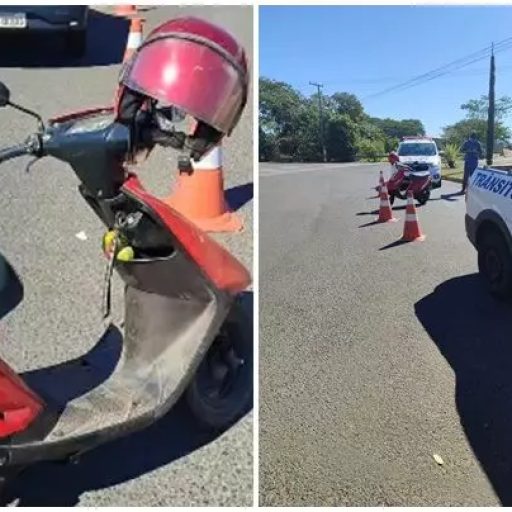 Fernandópolis registra batida entre motos e um ferido em rotatória