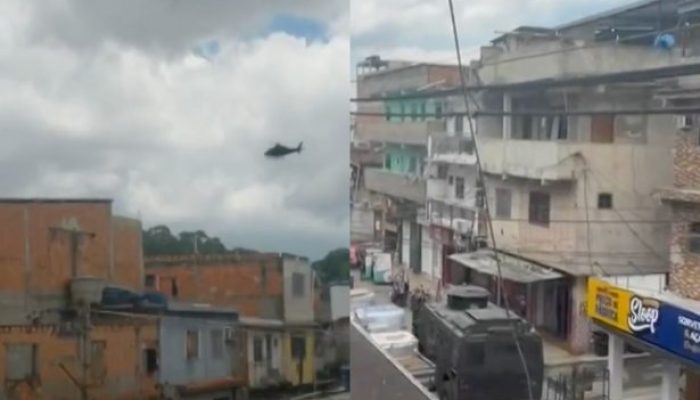 Tiroteio em operação no RJ (Reprodução / Globo)