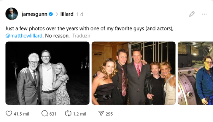 Post de James Gunn no Threads