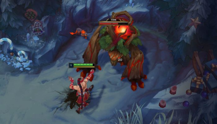 m do campe~ao Lee Sin batendo em um monstro da jungle do League of Legends